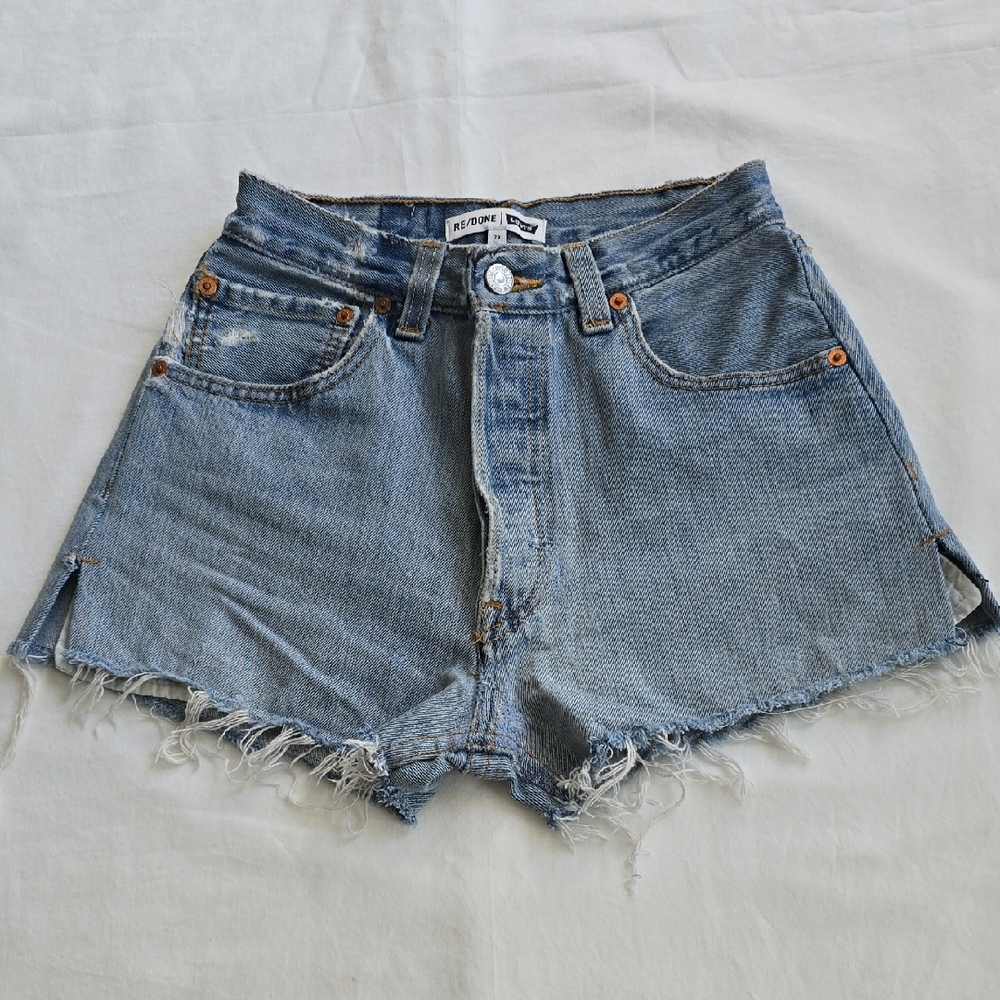 Re/Done Blue Jean Shorts Vintage-Inspired Cut-Offs